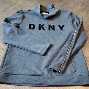 DKNY Women's Gray Logo Pullover Sweater